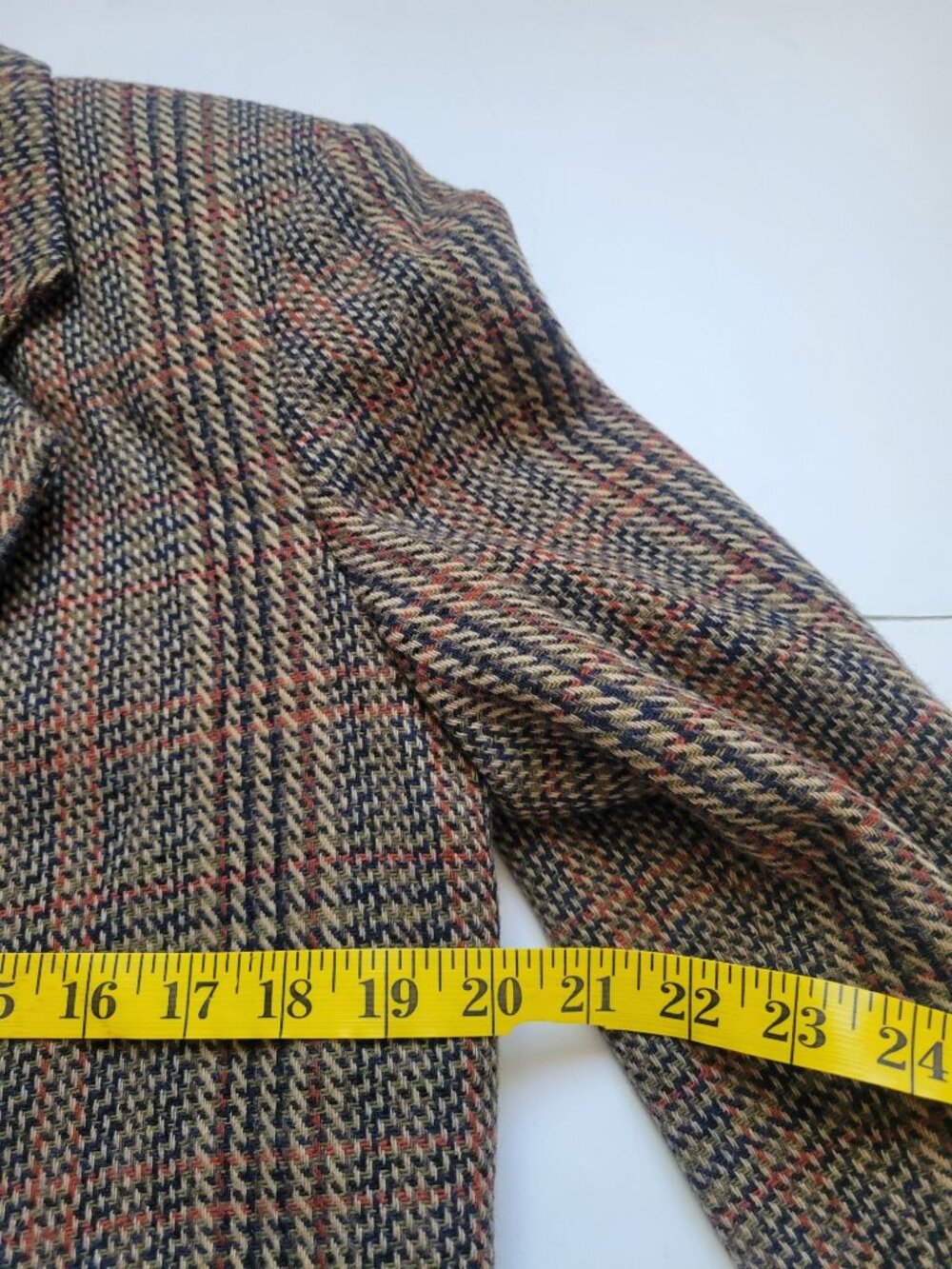Sag Harbor wool-blend tweed blazer classic houndstooth plaid pattern Size 6 - Picture 10 of 11
